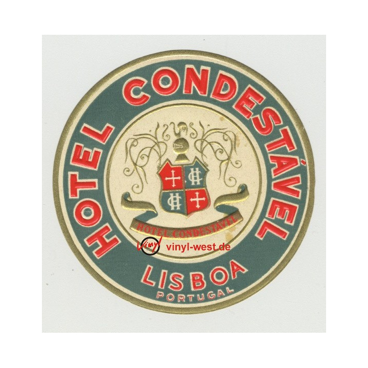 Hotel Condestável Lisboa / Portugal (Vintage Luggage Label)