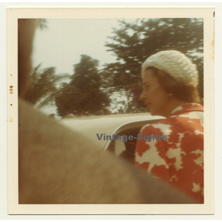 Congo: Queen Fabiola About To Enter Car (Vintage Photo 1970)