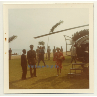 Congo: King Baudouin & Queen Fabiola About To Enter Helicopter (Vintage Photo 1970)