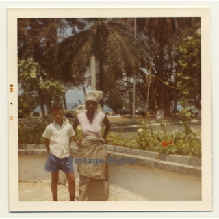 Congo: Native Woman & Boy / Visit King Baudouin & Queen Fabiola (Vintage Photo 1970)