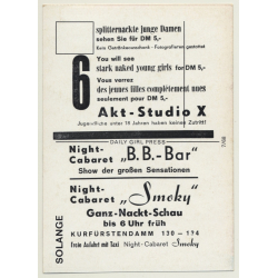 Nude Showgirl Solange / Pin-Up Akt-Studio X (Vintage PC Berlin 1960s)