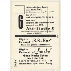 Nude Showgirl Gaby / Pin-Up Akt-Studio X (Vintage PC Berlin 1960s)