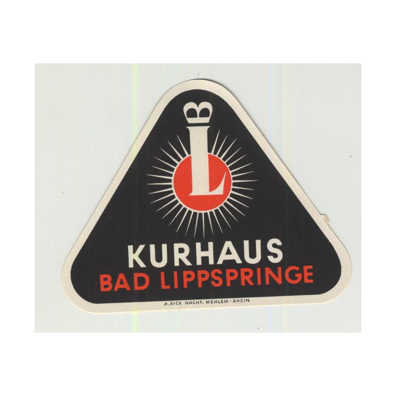 Kurhaus - Bad Lippspringe / Germany (Vintage Luggage Label SMALL)