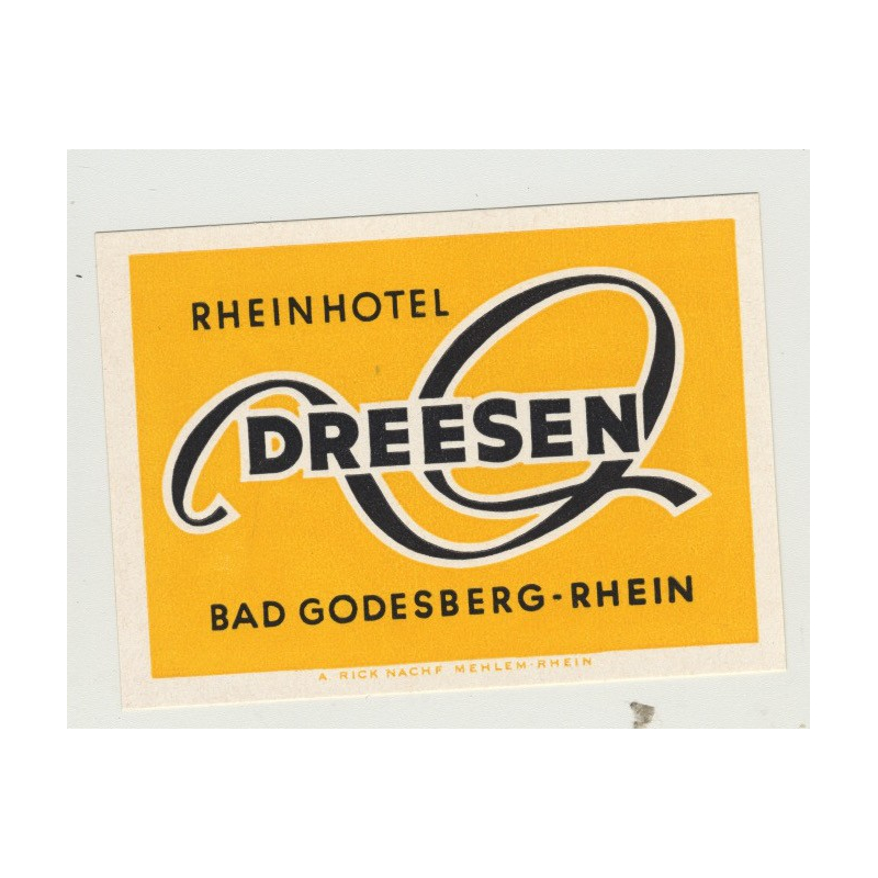 Rheinhotel Dreesen - Bad Godesberg / Germany (Vintage Luggage Label)