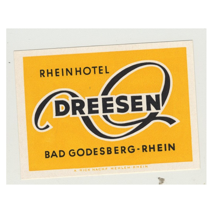 Rheinhotel Dreesen - Bad Godesberg / Germany (Vintage Luggage Label)