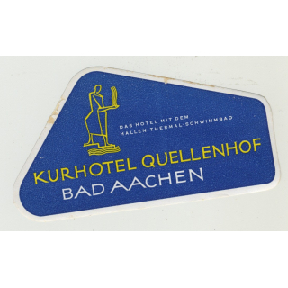 Kurhotel Quellenhof - Bad Aachen / Germany (Vintage Luggage Label)