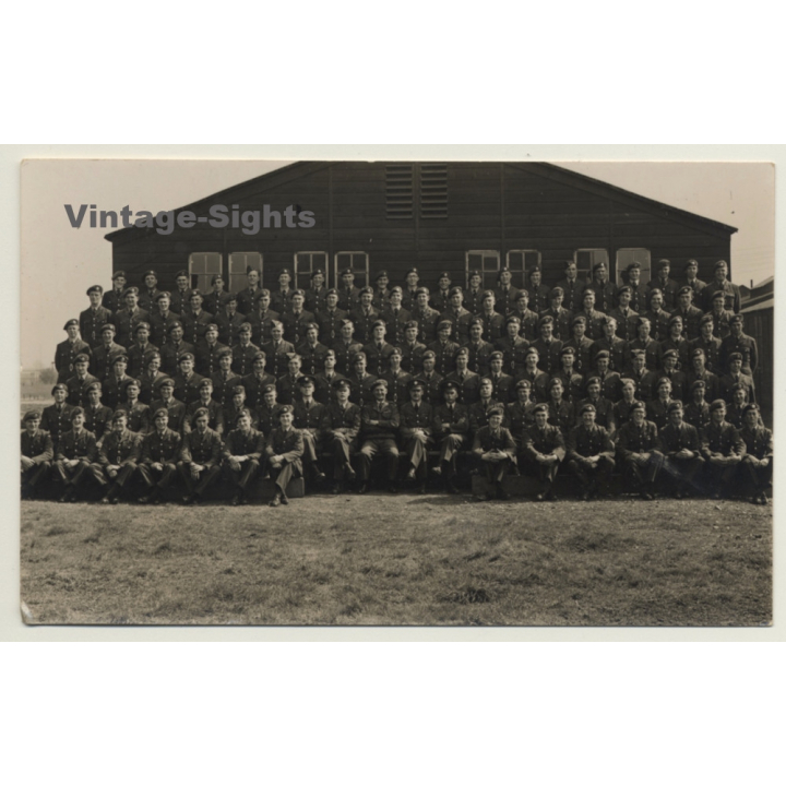 UK: Royal Air Force Troop In Front Of Barrack (Vintage Photo ~1920s/1930s)