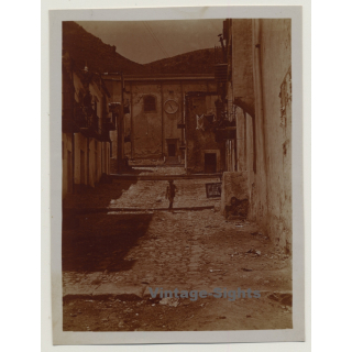 Palermo? / Italy: Backstreet Alley / Old House Facades (Vintage Photo 1920)