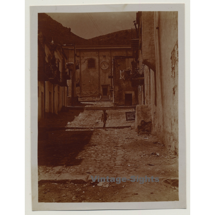 Palermo? / Italy: Backstreet Alley / Old House Facades (Vintage Photo 1920)