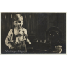 Sweet Boy In Lederhosen / Philips Radio - Bavaria (Vintage RPPC ~1930s/1940s)