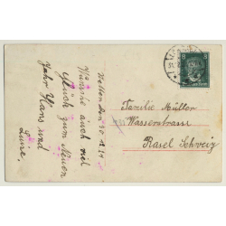 H. Ross: Pretty Girl W. Sledge / New Year's Greetings (Vintage Hand Tinted RPPC 1927)