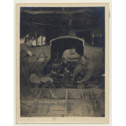 Congo Belge: Colonial Engineers Install 2 Engines In Boat (Vintage Photo ~1920s/1930s)