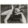 Seductive Brunette Lolls On Floor & Flirts W. Camera (Vintage Photo GDR 1980s)