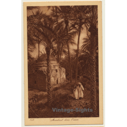 Lehnert & Landrock N° 142: Marabout Dans L'Oasis / Bedouins (Vintage PC ~ 1920s)