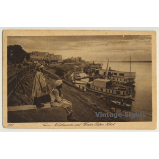 Lehnert & Landrock N° 1511: Luxor Nilestreamers & Winter Palace Hotel (Vintage PC 1925)