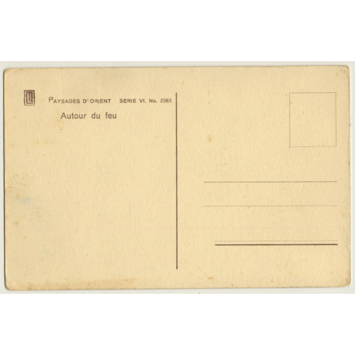Lehnert & Landrock N° 2565: Autour Du Feu / Bedouins - Palms (Vintage PC ~1920s)