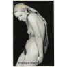 Great Shot Of Natural Nude With Headscarf (Large Vintage Photo Germany ~ 1960s)