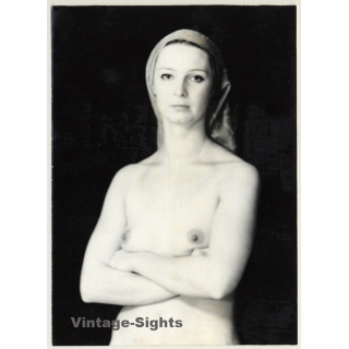 Upper Body Of Natural Nude With Headscarf (Vintage Photo Germany ~ 1960s)