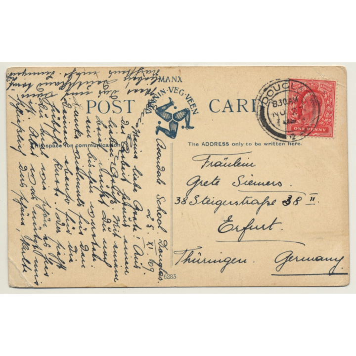 Peel / Isle Of Man: Total View - Fishing Port (Vintage PC 1909)