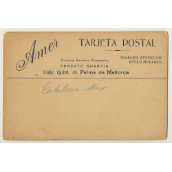 Ernesto Guardia / Mallorca: Super Sweet Baby Girl On Chair (Vintage RPPC ~1920s)