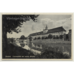 Breslau - Wroclaw / Poland: Universität Mit Neuer Brücke (Vintage PC)