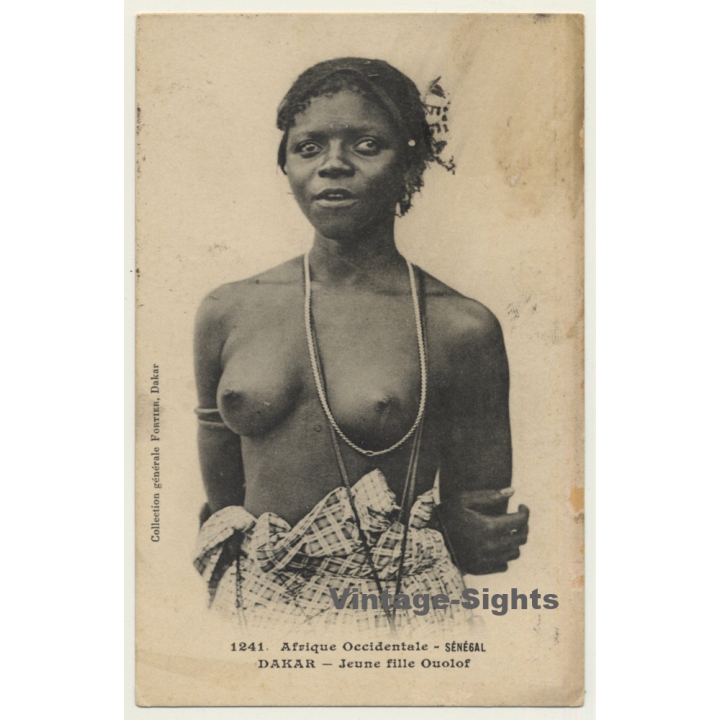 Collection Fortier: Jeune Fille Ouoloff - Sénégal / Semi Nude - Ethnic (Vintage PC ~1910s)
