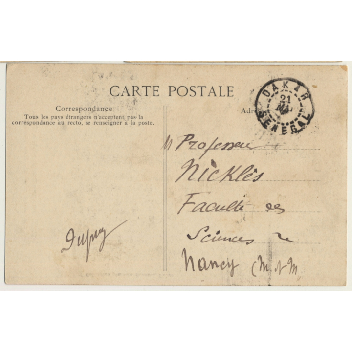 Collection Fortier: Jeune Fille Ouoloff - Sénégal / Semi Nude - Ethnic (Vintage PC ~1910s)