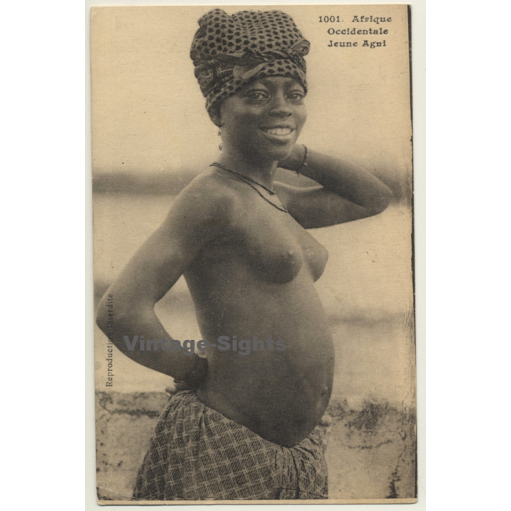 Collection Fortier: Afrique Occidentale - Jeune Agni / Semi Nude - Ethnic (Vintage PC 1926)