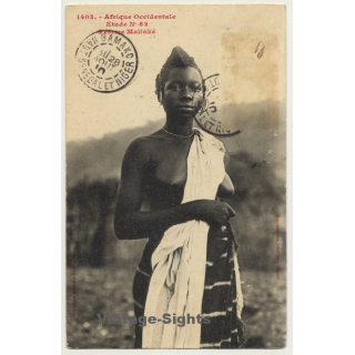 Collection Fortier: Afrique Occidentale - Femme Malinké / Semi Nude - Ethnic (Vintage PC 1910)