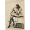 P.C. Paris 1483: Pretty French On Dressing Table / Boudoir - Risqué (Vintage RPPC ~1910s/1920s)