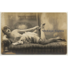 P.C. Paris 1486: Pretty French Lingers On Chaiselongue / Boudoir - Risqué (Vintage RPPC ~1910s/1920s)