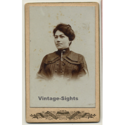 Portrait Of Unidentified Belgian Woman / Updo (Vintage Carte De Visite / CDV ~1880s/1890s)