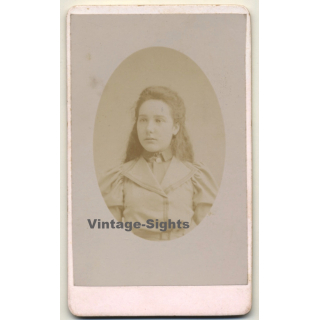 Portrait Of Unidentified Belgian Girl / Victorian Era (Vintage Carte De Visite / CDV ~1880s/1890s)