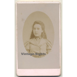 Portrait Of Unidentified Belgian Girl / Victorian Era (Vintage Carte De Visite / CDV ~1880s/1890s)