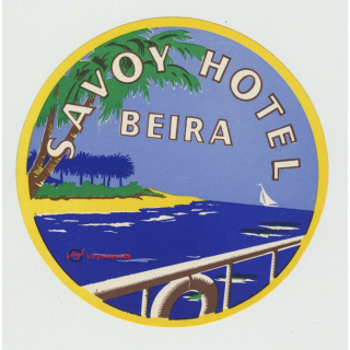 Savoy Hotel - Beira / Mozambique (Vintage Luggage Label)