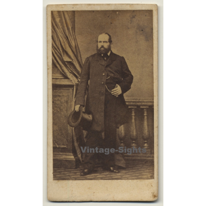 Belgium: Portrait Of M. De Bouvere (Vintage CDV / Carte De Visite ~1860s/1870s)