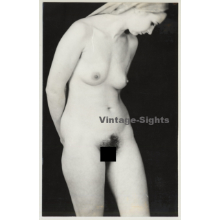 Nude Study Of Pretty Natural Woman With Turban *1 (Vintage Photo Germany ~ 1960s)