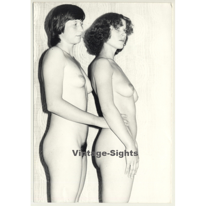2 Natural Nude Females / Small Boobs (Large Vintage Photo GDR ~1970s/1980s)