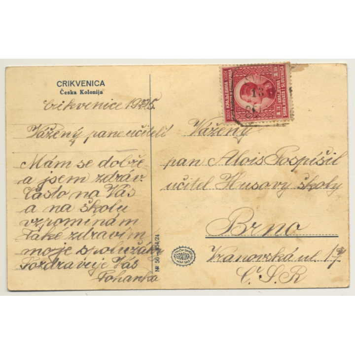 Crikvenica / Croatia: Villas On The Coast / Sea Shore (Vintage PC 1925)