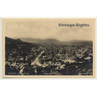 Sarajevo / Bosnia Herzegovina: Panorama View Over Town (Vintage RPPC 1933)
