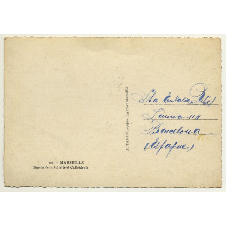 Marseille / France: Bassin De La Joliette Et Cathédrale (Vintage PC)