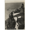 Peñiscola / Spain: Acantilados Y Faro - Lighthouse (Vintage RPPC)