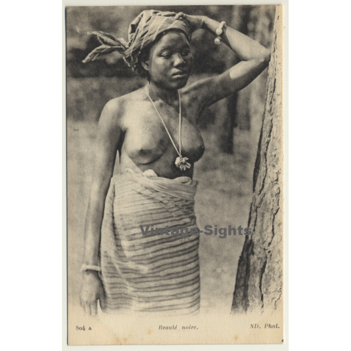 Africa: Beauté Noire / Semi Nude - Ethnic (Vintage PC ~1910s/1920s)