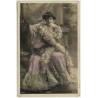 Reutlinger - Paris / Belle Epoque: Glamorous Woman (Vintage Hand Tinted RPPC ~1910s)
