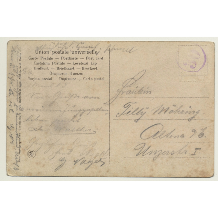 Reutlinger - Paris / Belle Epoque: Glamorous Woman (Vintage Hand Tinted RPPC ~1910s)