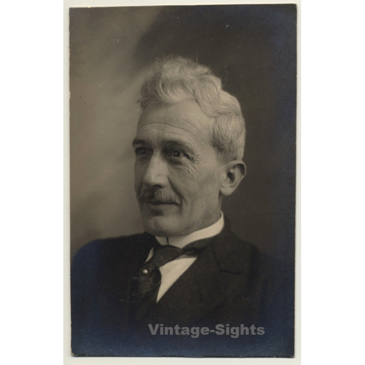 Portrait Of Unidentified Belgian Man *2 / Moustache (Vintage RPPC  ~1910s/1920s)