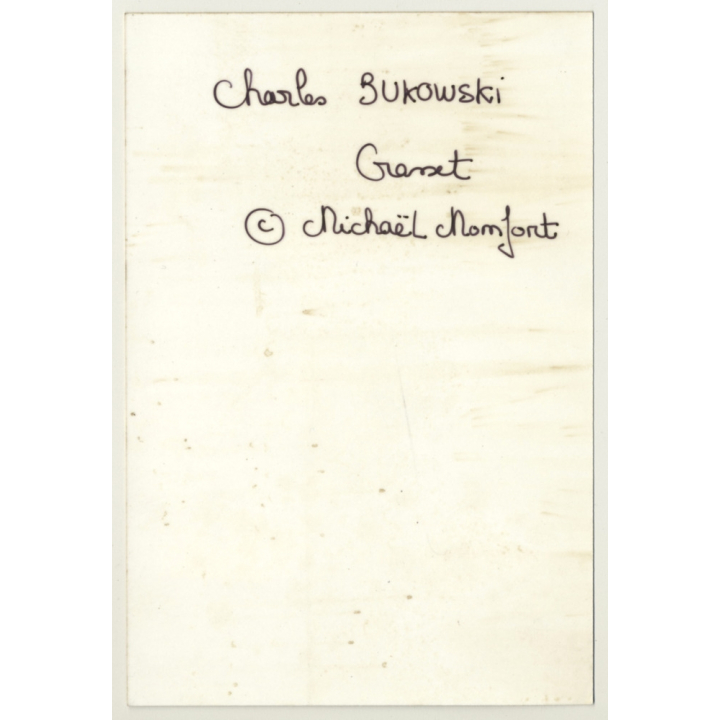 Michael Montfort / Grasset: Charles Bukowski (Vintage Photo  ~1980s)