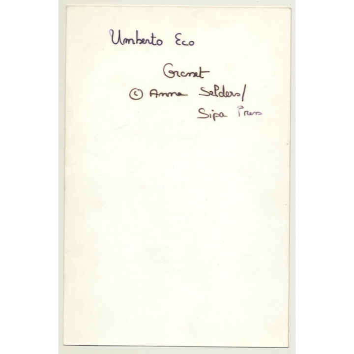 Anne Selders / Grasset: Umberto Ecco (Vintage Photo  ~1980s)