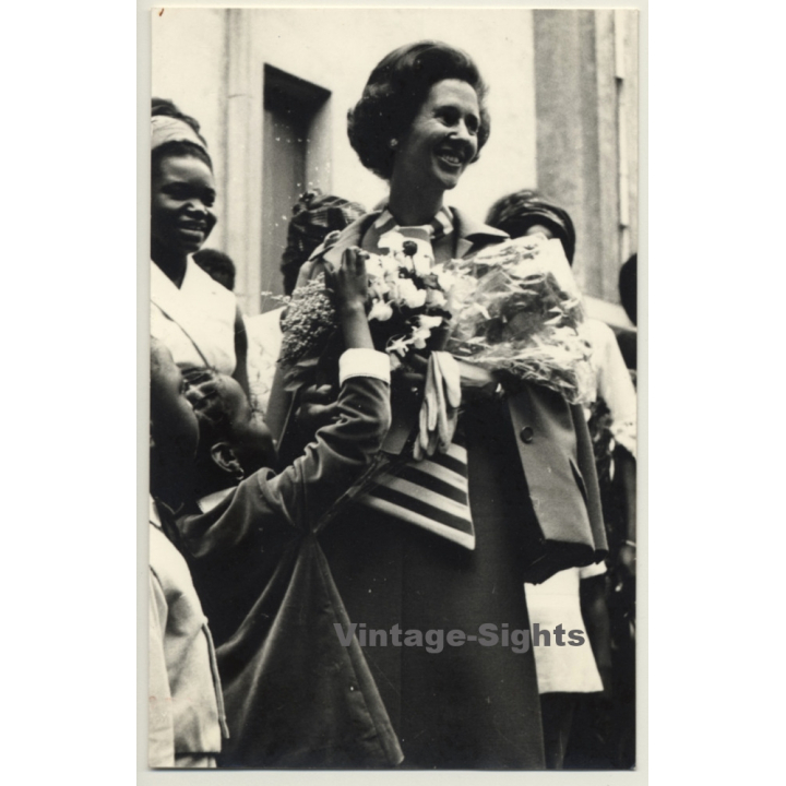 Queen Fabiola Of Belgium With Congolese Kids (Vintage Photo1970s)