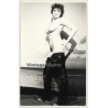 Busty Semi Nude Woman Takes off Leather Pants (Vintage Photo GDR ~ 1980s)